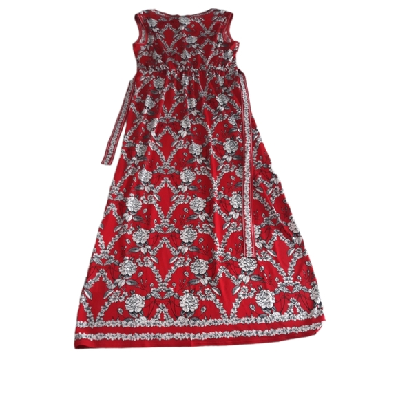 New Max Studio Size Small Red Floral Sleeveless Faux Wrap V-Neck Dress - Picture 3 of 16